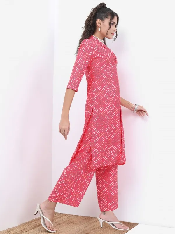 Vishudh Women Pink Printed Top With Palazzo