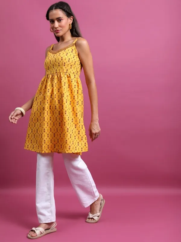 V-Neck Printed Tunic