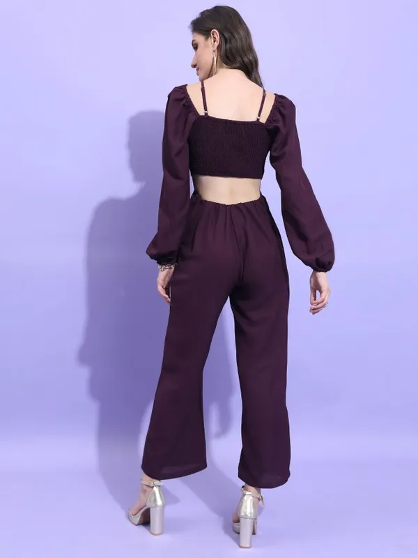 Tokyo Talkies Women Purple Solid Jumpsuit