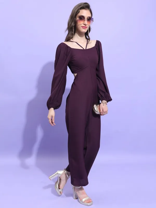 Tokyo Talkies Women Purple Solid Jumpsuit
