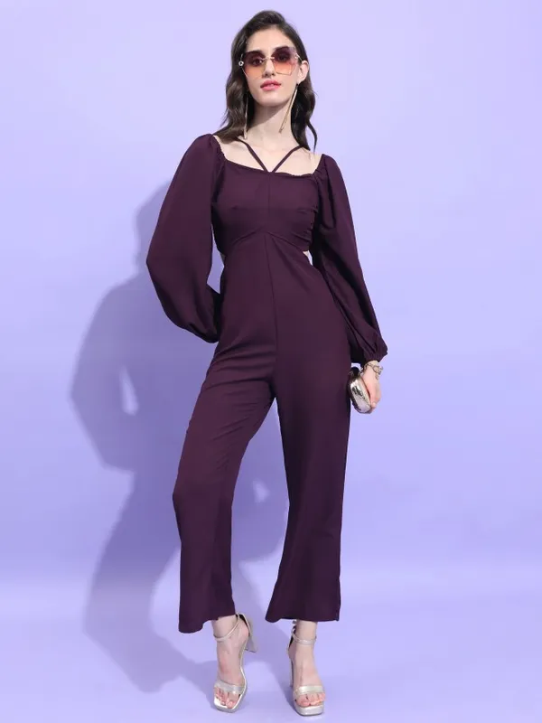 Tokyo Talkies Women Purple Solid Jumpsuit