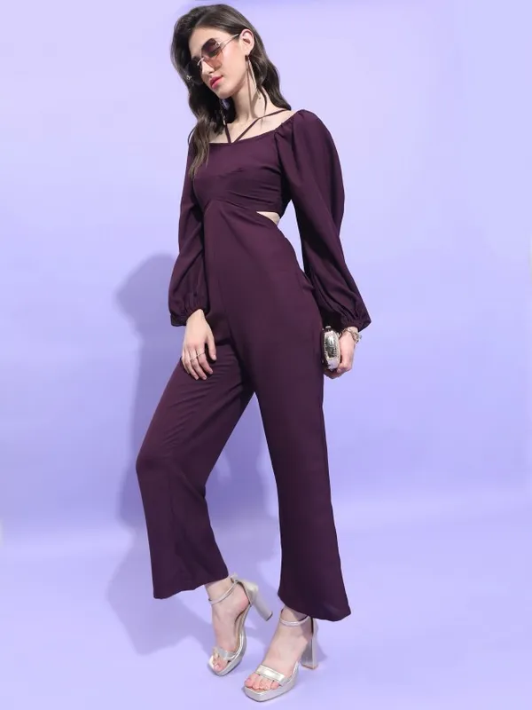 Tokyo Talkies Women Purple Solid Jumpsuit