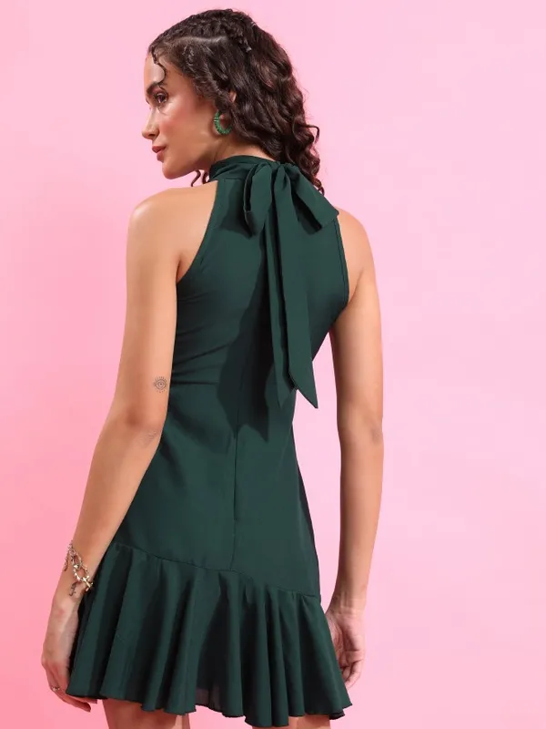  Tokyo Talkies Women Green Solid Empire Dresses