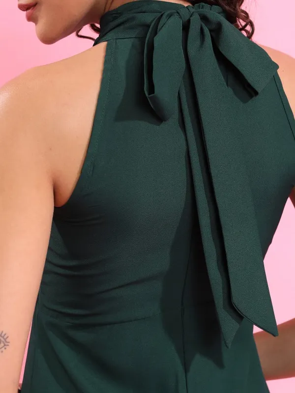  Tokyo Talkies Women Green Solid Empire Dresses
