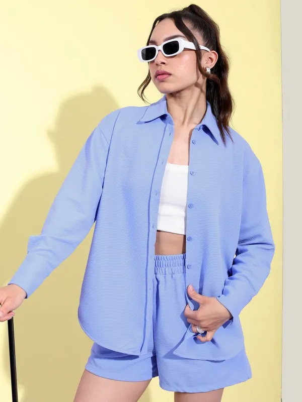  Tokyo Talkies Women Blue Co-Ords