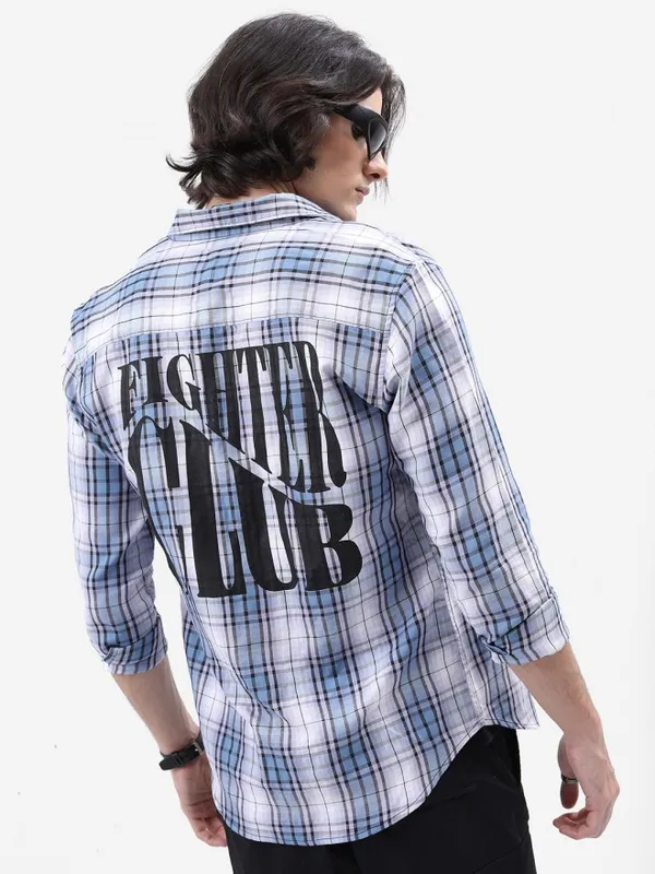  Ketch Men Lavender Checked Slim Fit Casual Shirts