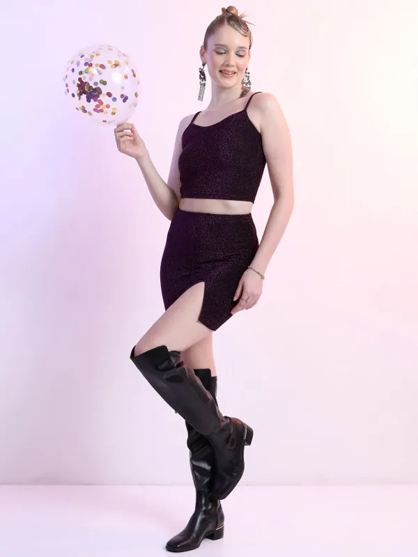  Tokyo Talkies Women Purple Co-Ords