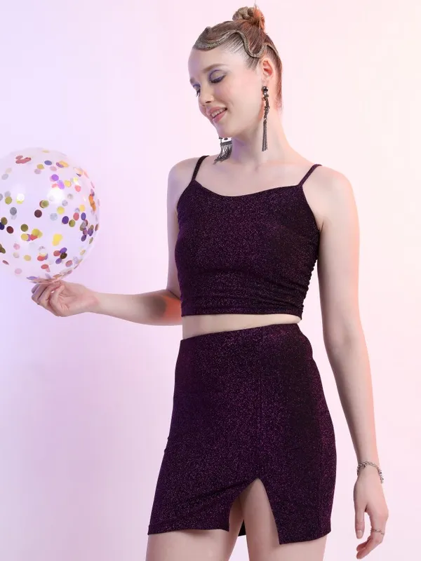  Tokyo Talkies Women Purple Co-Ords