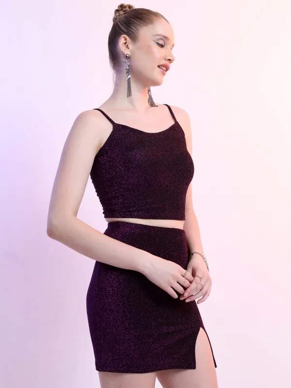  Tokyo Talkies Women Purple Co-Ords