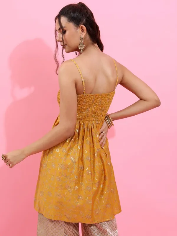 Shoulder Straps Printed Tunic