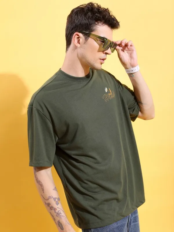Men Printed Round Neck T-shirt