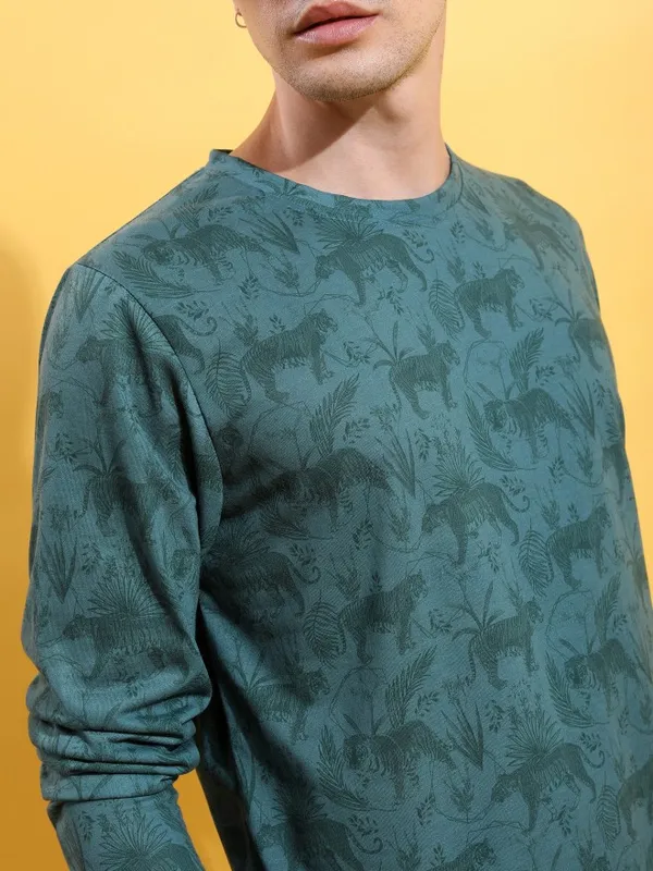 Men Printed Round Neck T-shirt