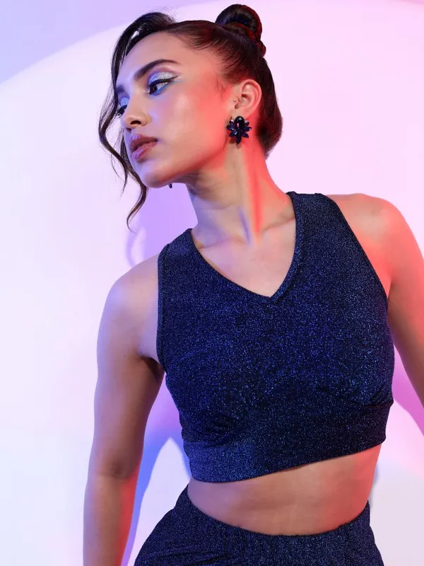 Tokyo Talkies Women Blue Top With Trouser