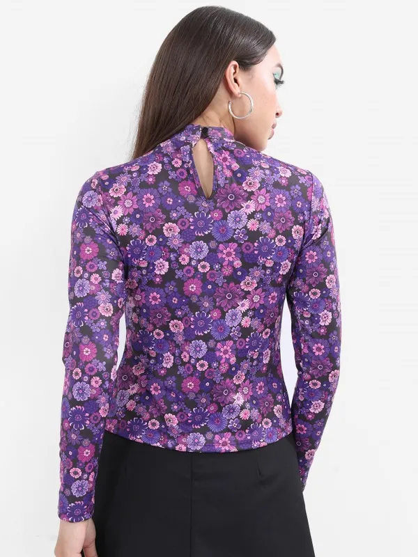  Ketch Women Black Printed Regular Tops