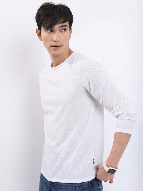  Highlander Men White Printed Round Neck T-Shirts