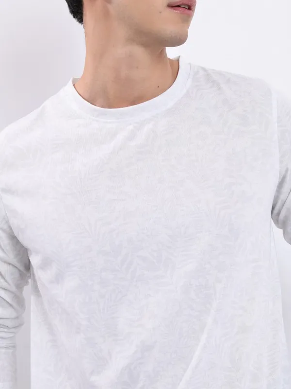  Highlander Men White Printed Round Neck T-Shirts