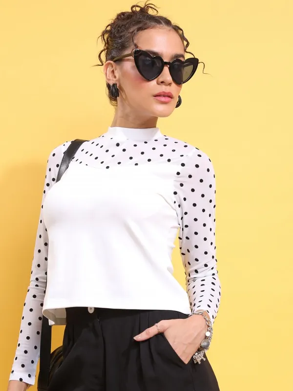  Tokyo Talkies Women White Solid Regular Tops
