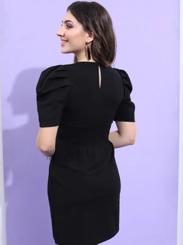 Tokyo Talkies Women Black Solid Sheath Dress