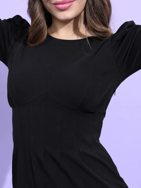 Tokyo Talkies Women Black Solid Sheath Dress