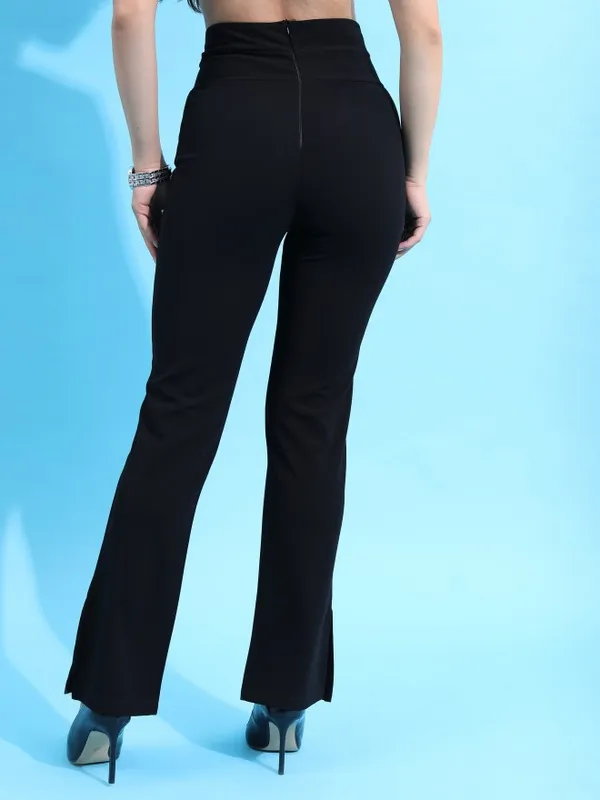 Solid Skinny Fit Casual Trouser