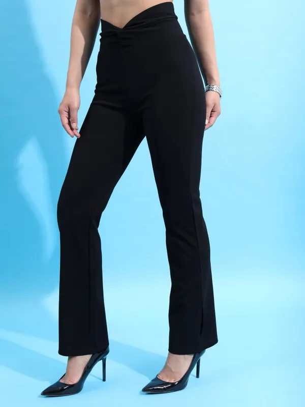 Solid Skinny Fit Casual Trouser