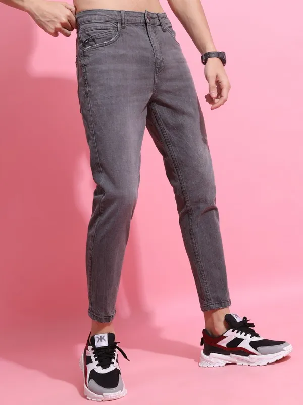  Highlander Men Grey Super Skinny Fit Clean Look Jeans