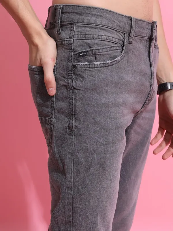  Highlander Men Grey Super Skinny Fit Clean Look Jeans
