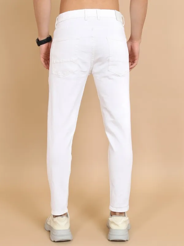  Highlander Men White Skinny Fit Clean Look Jeans