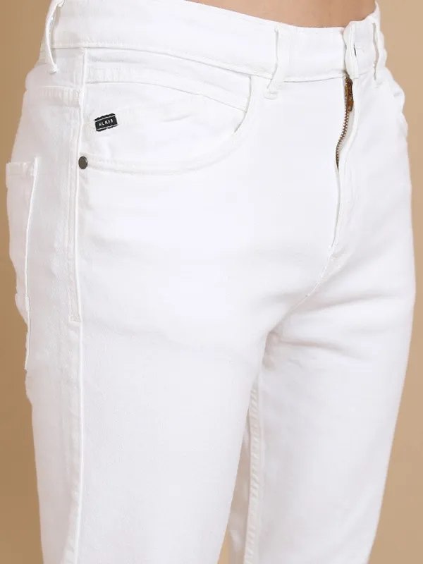  Highlander Men White Skinny Fit Clean Look Jeans