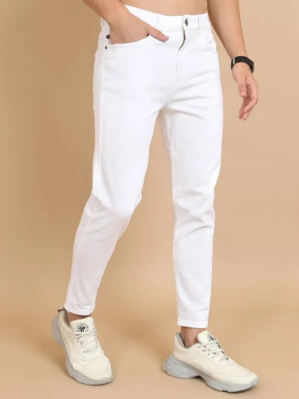  Highlander Men White Skinny Fit Clean Look Jeans
