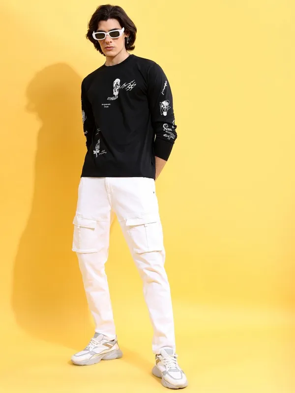  Highlander Men White Slim Fit Clean Look Jeans