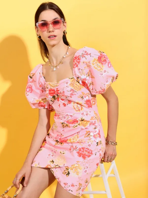  Tokyo Talkies Women Pink Printed Sheath Dresses