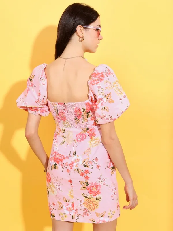  Tokyo Talkies Women Pink Printed Sheath Dresses