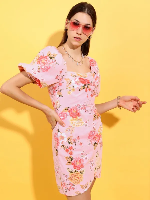  Tokyo Talkies Women Pink Printed Sheath Dresses