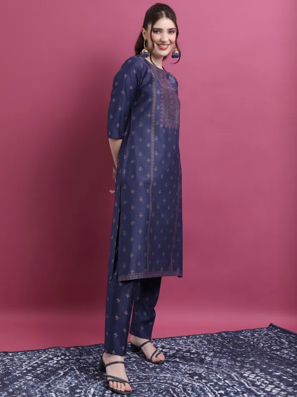  Vishudh Women Navy Blue Kurta Sets