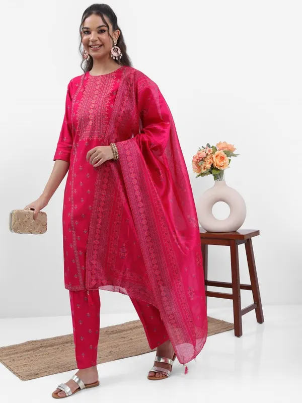  Vishudh Women Pink Kurta Sets