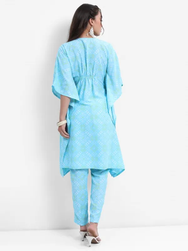 Vishudh Women Blue Printed Top With Trouser