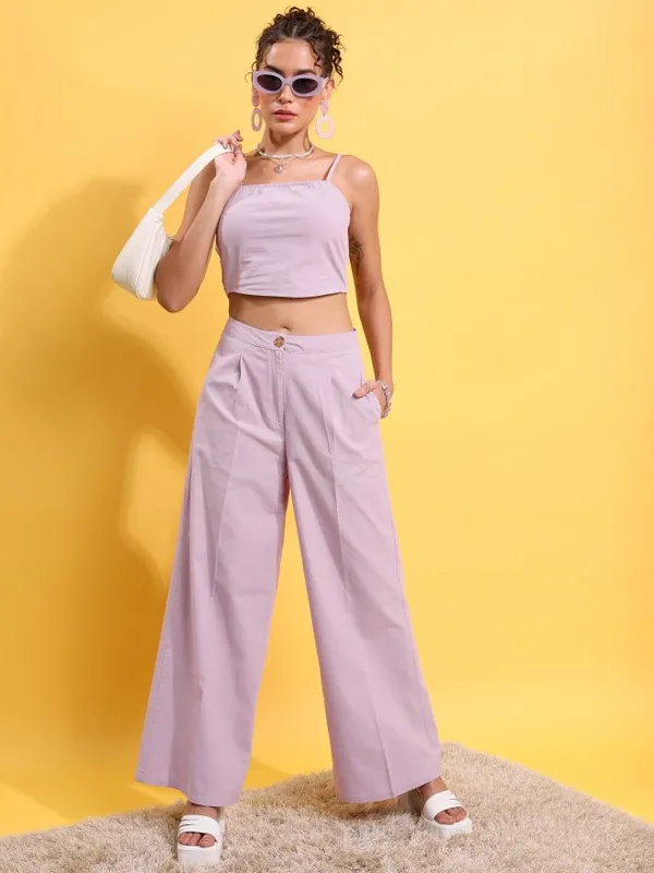 Tokyo Talkies Women Lavender Top With Trouser