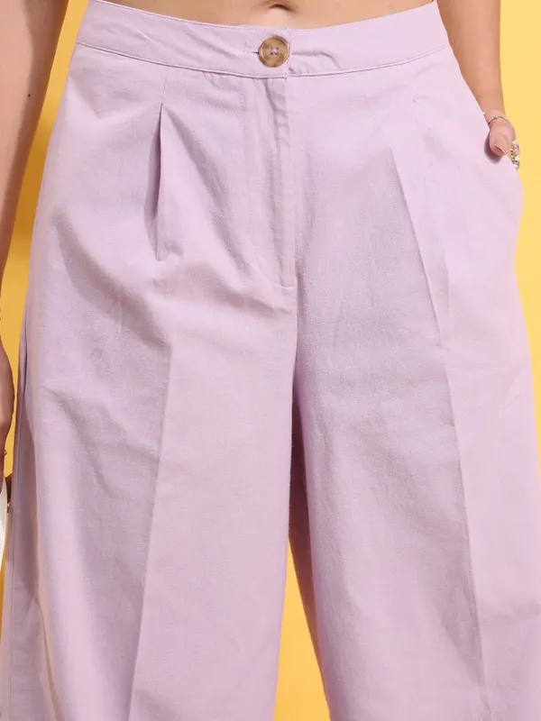 Tokyo Talkies Women Lavender Top With Trouser