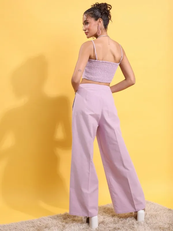 Tokyo Talkies Women Lavender Top With Trouser