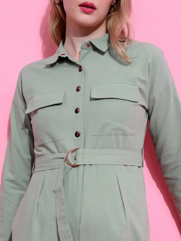  Tokyo Talkies Women Green Solid Jumpsuits