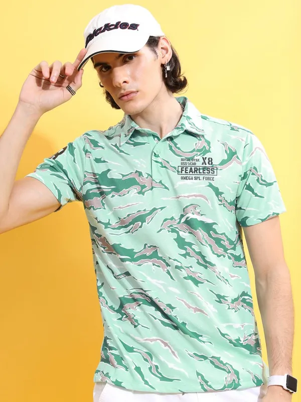 Printed Polo Collar T-shirt