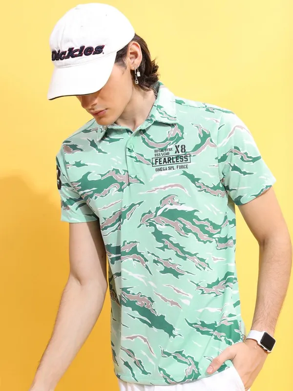 Printed Polo Collar T-shirt