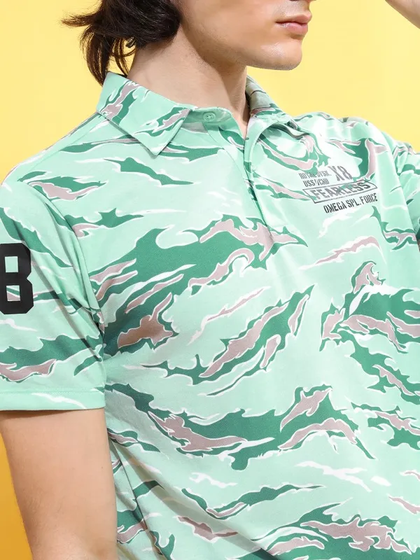 Printed Polo Collar T-shirt