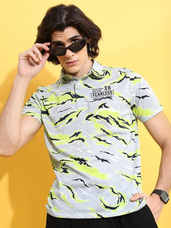 Printed Polo Collar T-shirt