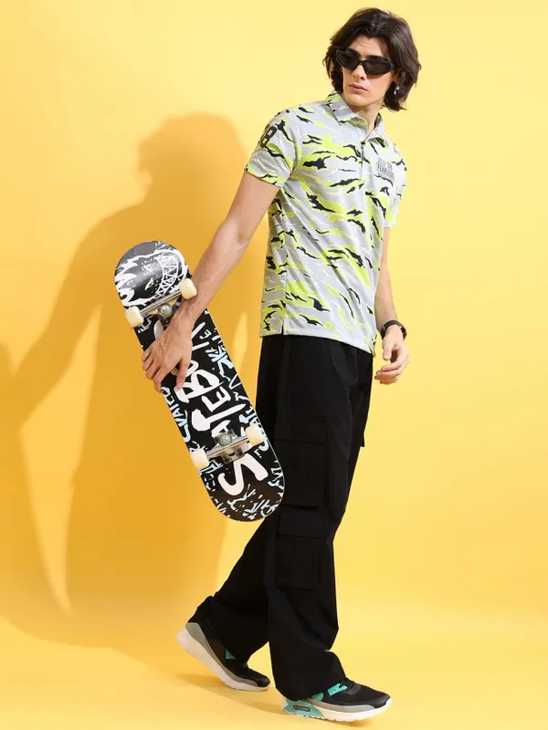 Printed Polo Collar T-shirt