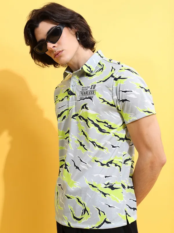 Printed Polo Collar T-shirt
