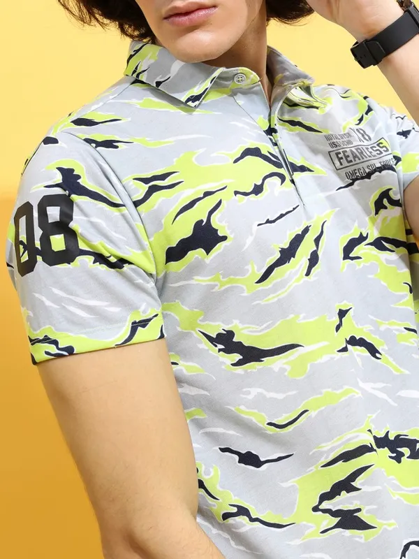 Printed Polo Collar T-shirt