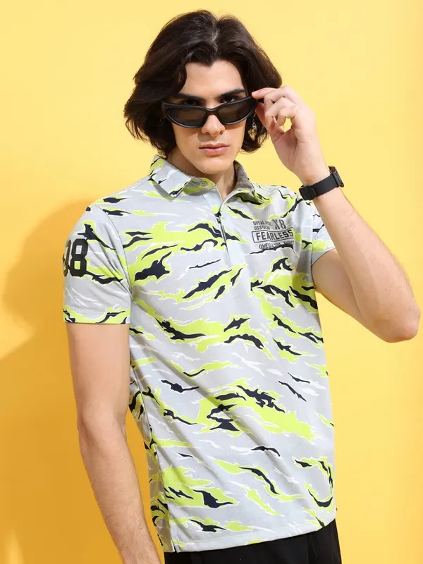 Printed Polo Collar T-shirt