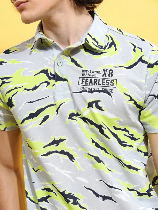 Printed Polo Collar T-shirt
